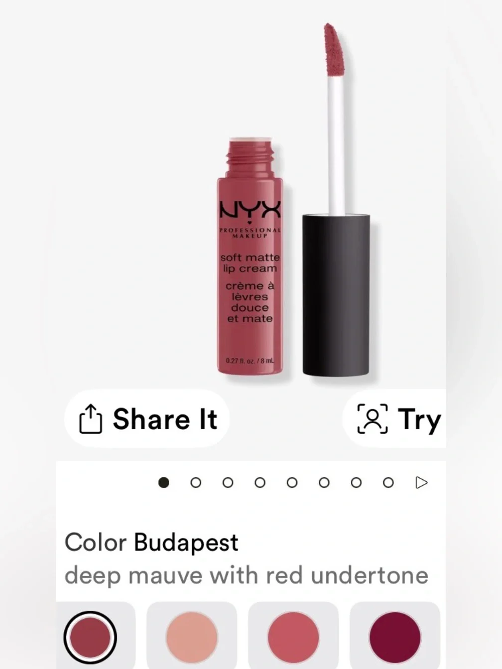 NYX Soft Matte Lip Cream in Budapest ( Mauve Rose )🌹 NEW! FULL SIZE!